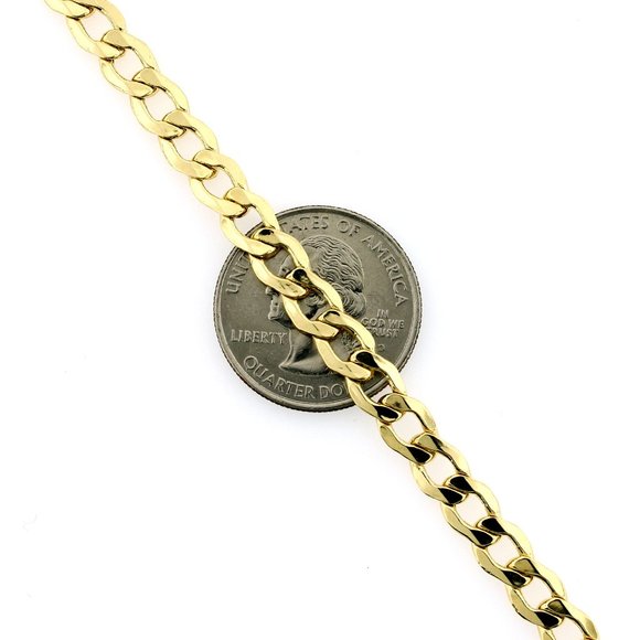 Real 10K Yellow Gold 6.5mm Cuban Link Chain Necklace 20" inch - Picture 2 of 7